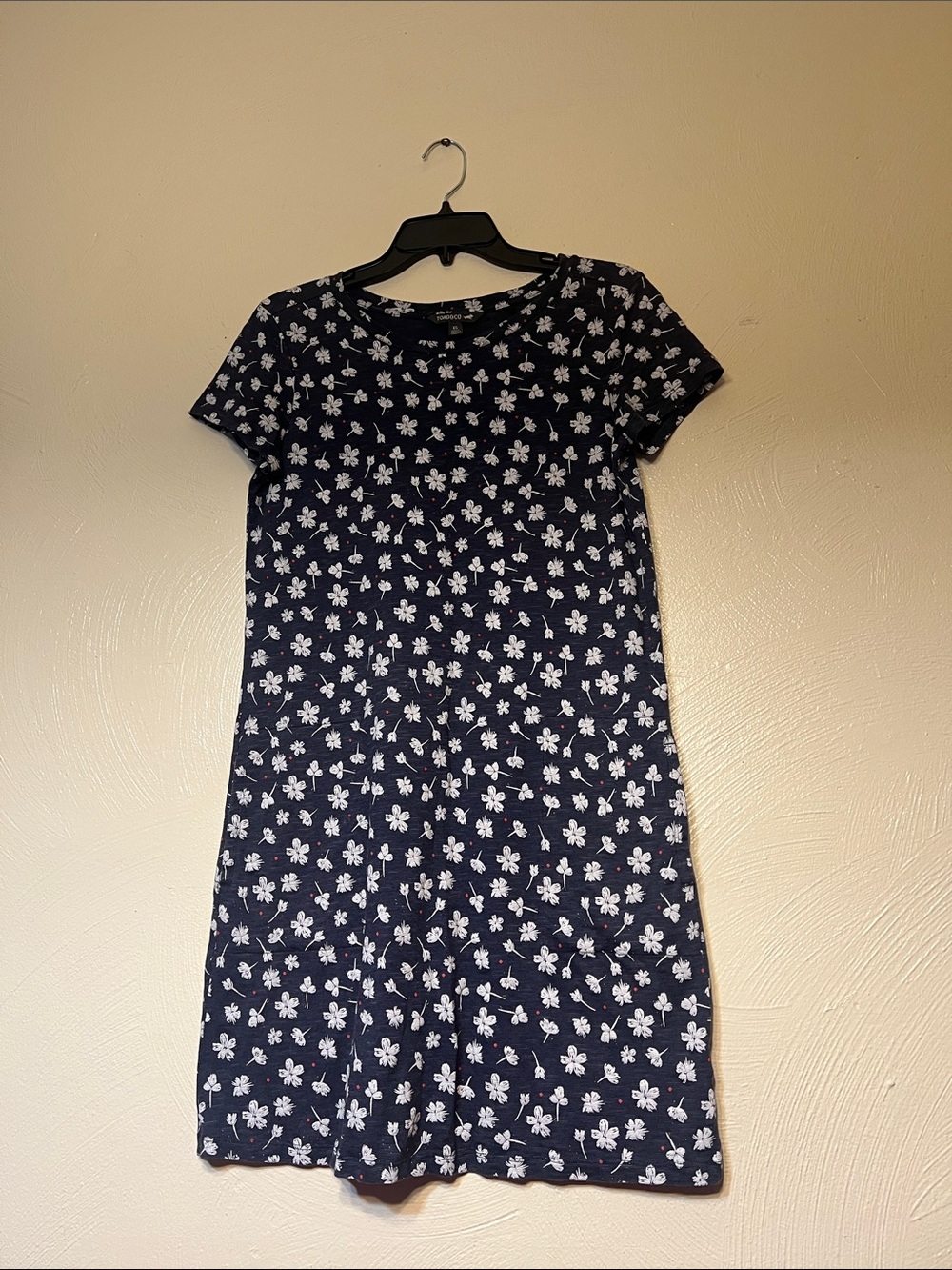 Toad & Co Windmere II Navy Floral T-Shirt Dress with Pockets XS
